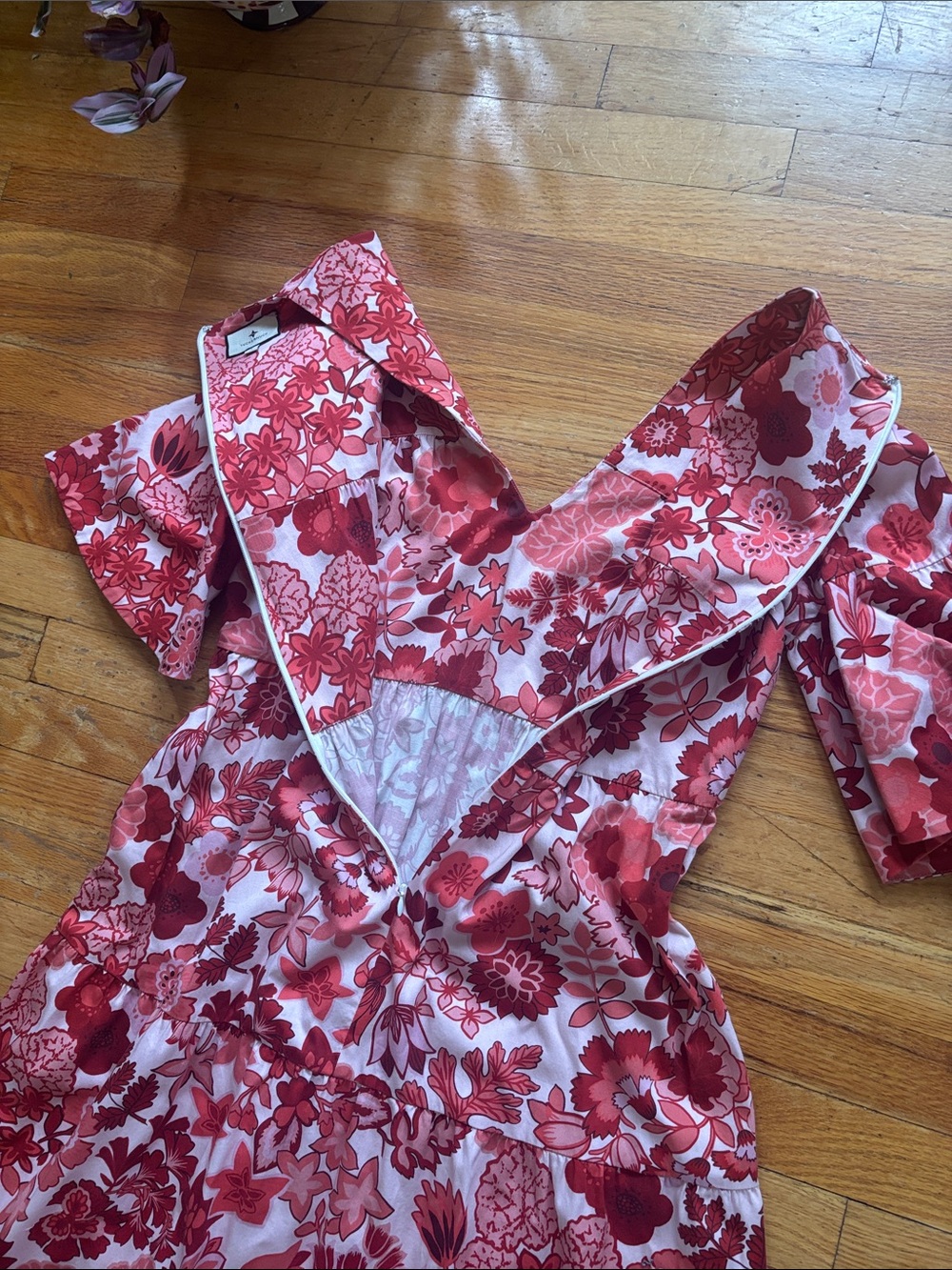 Tuckernuck Floral Tiered V Neck Long Dress - Picture 5 of 7